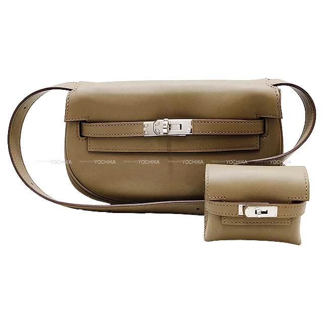 HERMES Shoulder bag Kelly Moove Etoupe Veau Swift Silver HW Stamp W[BRAND NEW][Authentic]