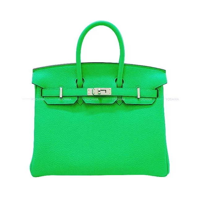 HERMES Handbag Birkin25 Vert comics Veau Togo Silver HW Stamp W[BRAND NEW][Authentic]