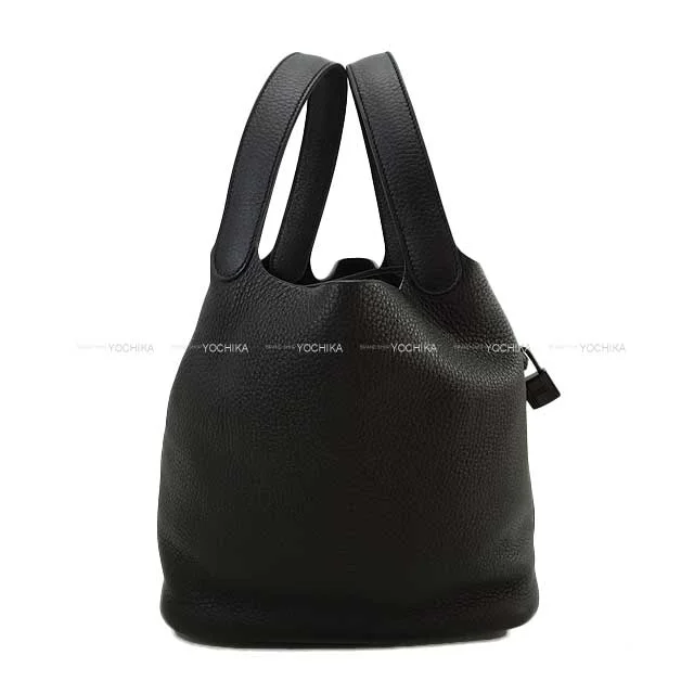 HERMES Handbag Picotin Lock 22 MM Monochrome SO Black Noir (Black) Taurillon Clemence Mat black hardware Stamp Z[EXCELLENT][Authentic]