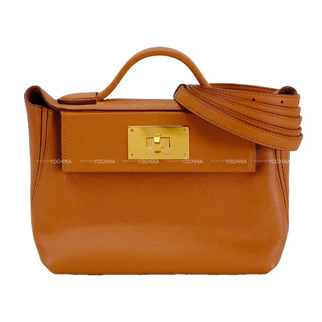 HERMES Shoulder bag Sac 24/24 21 Mini Gold Evercolor/Veau Swift Gold HW Stamp W[BRAND NEW][Authentic]