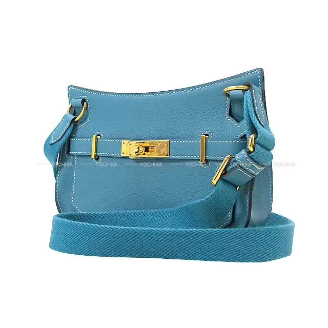 [Pre-loved] HERMES Shoulder bag Jypsiere Mini New Bleu Jean Evercolor Gold HW Stamp B[LIKE NEW][Authentic]