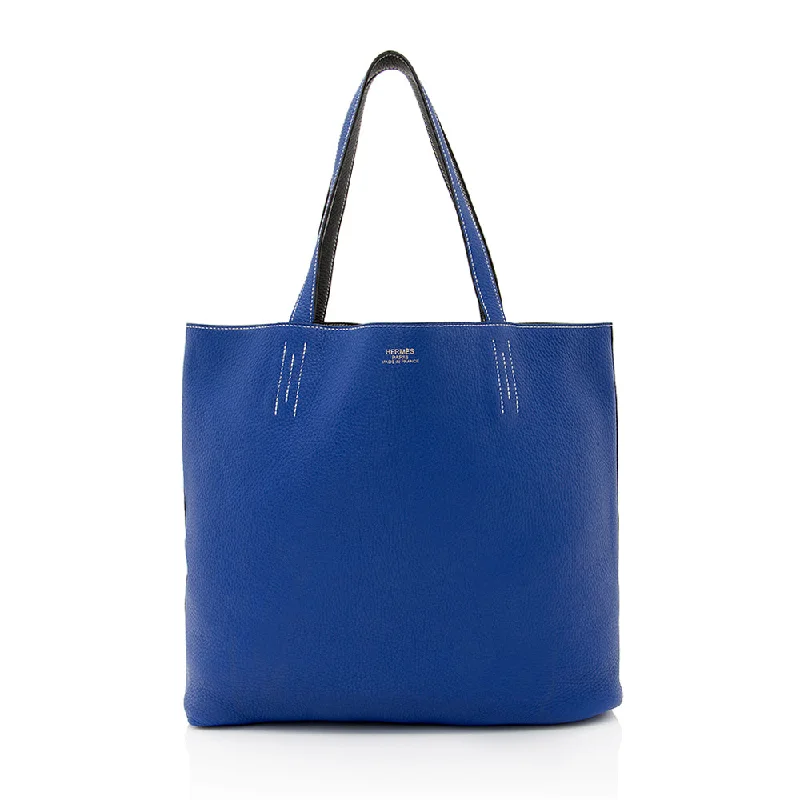 Hermes Clemence Leather Double Sens 45 Tote (SHF-20430)