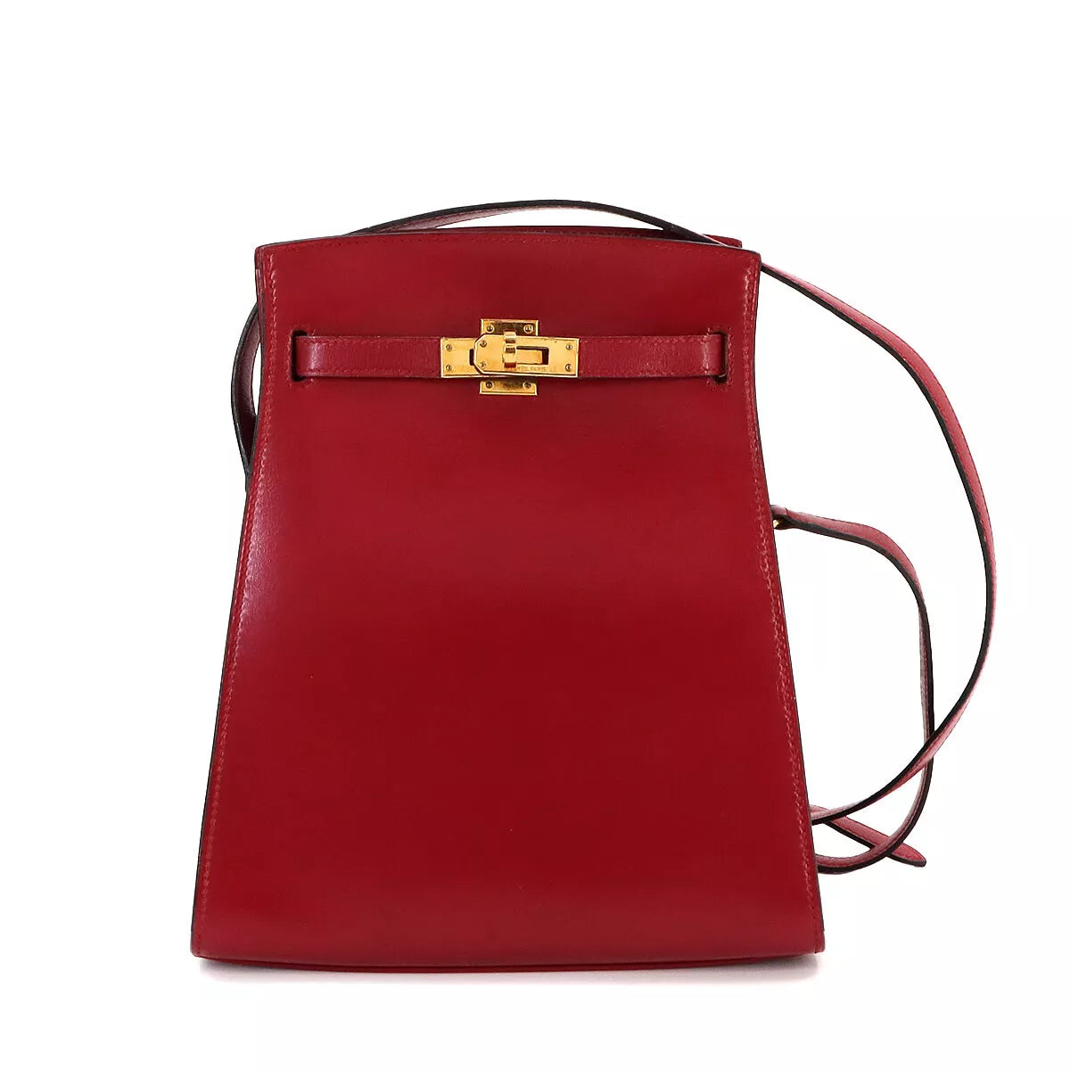 HERMES Kelly Sport PM Shoulder Bag Box Calf Rouge Vif Purse 90244648