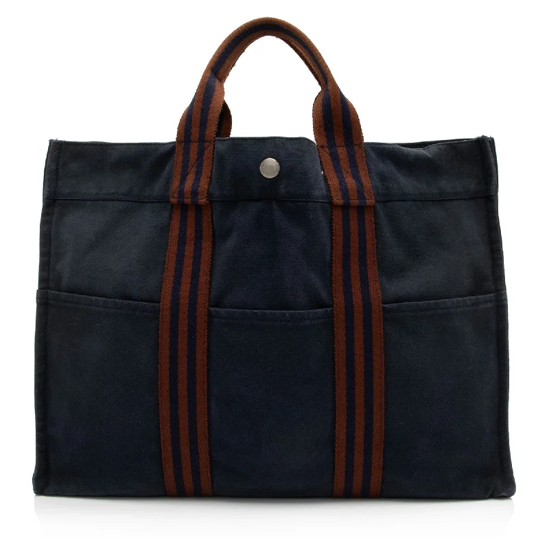 Hermes Vintage Canvas Herline MM Tote (SHF-g8THb5)