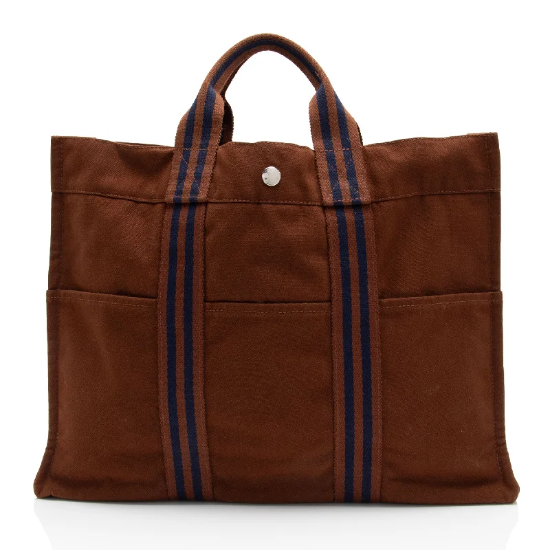 Hermes Vintage Canvas Herline MM Tote (SHF-ZDuu4C)