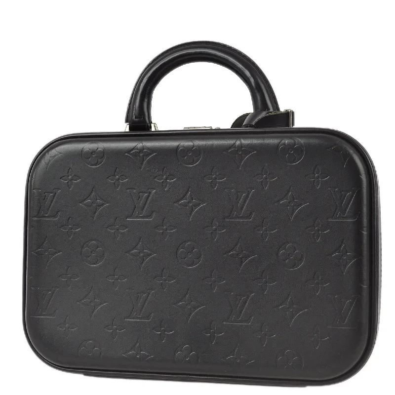 Louis Vuitton 2001 Black Monogram Glace Valisette PM Handbag M92235