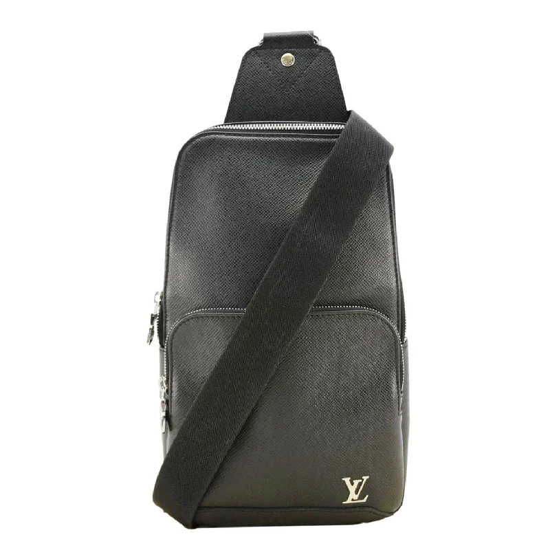 LOUIS VUITTON Avenue Sling Taiga Leather Crossbody Bag Black