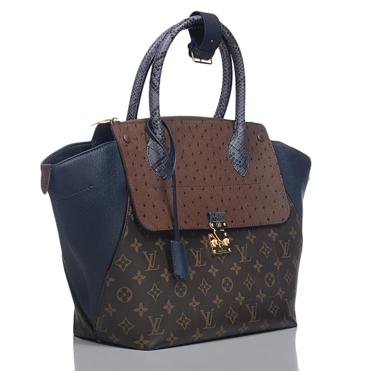 Louis Vuitton Majestuex Tote Leather Ostrich Blue Python Satchel