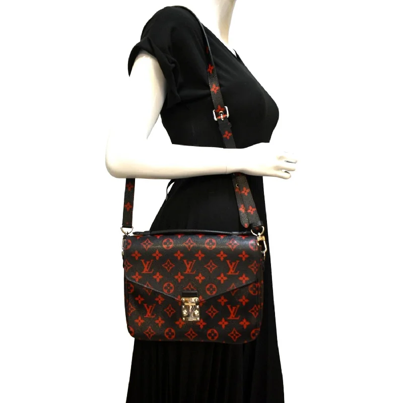 LOUIS VUITTON Metis Pochette Infrarouge Monogram Canvas Crossbody Bag Black